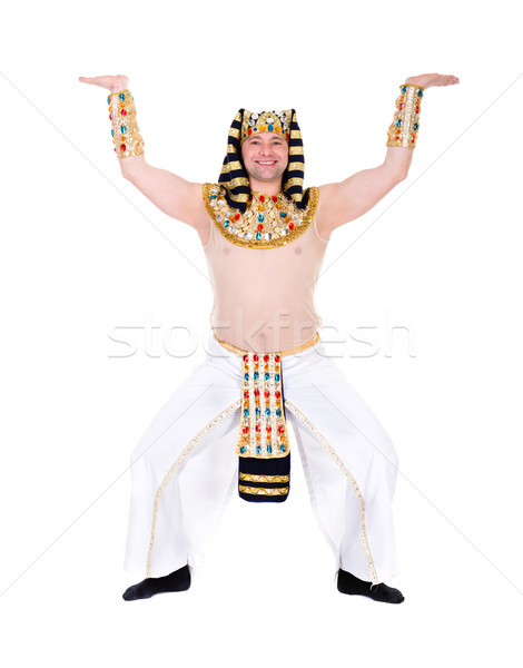 Dancing pharaoh wearing a egyptian costume. Stock photo © stepstock