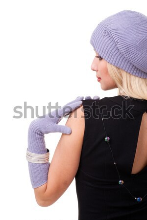 Indossare inverno cap posa isolato Foto d'archivio © stepstock
