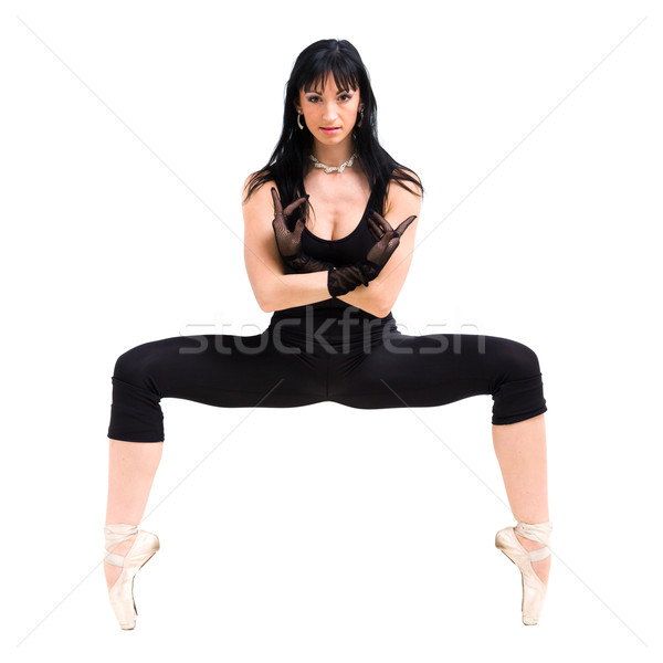 Gimnastyk dziewczyna stwarzające odizolowany biały tle Zdjęcia stock © stepstock