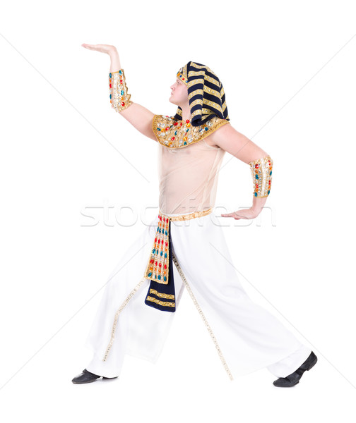 跳舞 法老 埃及人 服裝 孤立 商業照片 © stepstock