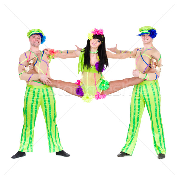 Akrobat Karneval Tänzer isoliert weiß Frau Stock foto © stepstock