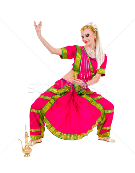 Portret indian vrouw dansen studio Stockfoto © stepstock