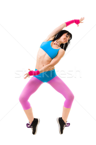 Gimnastyk kobieta taniec odizolowany biały kobiet Zdjęcia stock © stepstock
