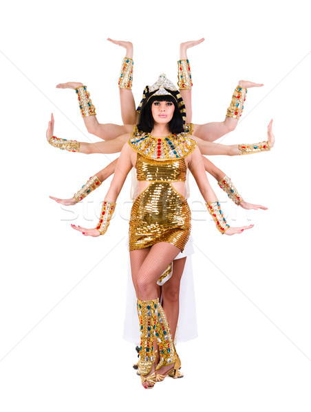 Stock photo: Dancing pharaoh woman wearing a egyptian costume.
