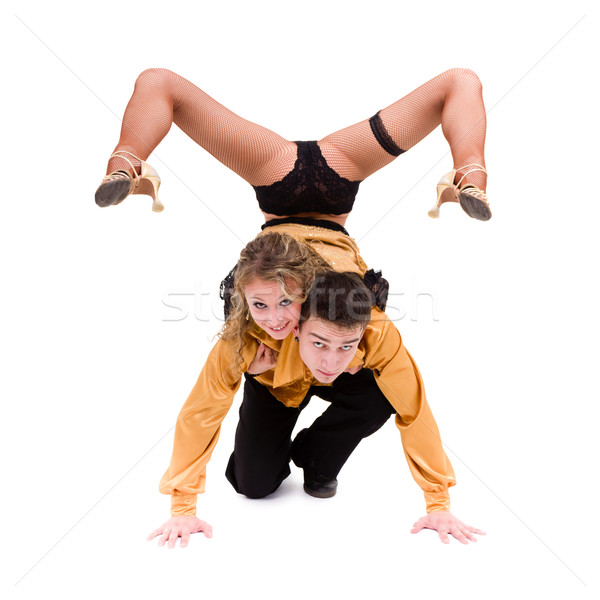 Deux jeunes modernes posant danse isolé [[stock_photo]] © stepstock