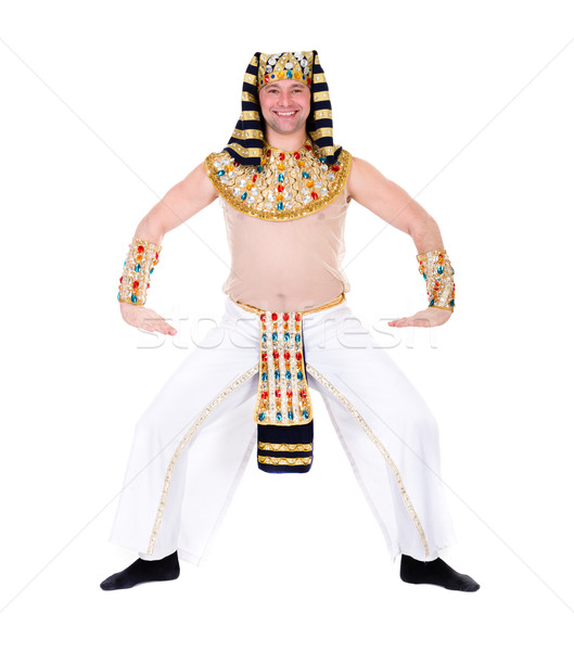 Tánc fáraó visel egyiptomi jelmez izolált Stock fotó © stepstock