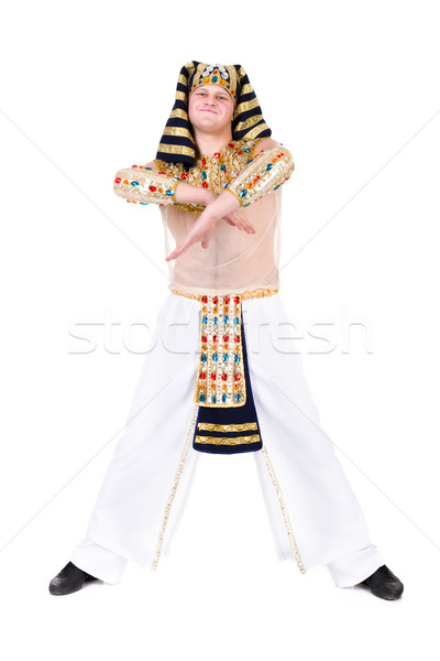 Dancing faraone indossare egiziano costume isolato Foto d'archivio © stepstock