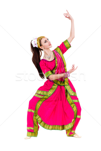 full length portrait of indian woman dancing Stock photo © stepstock