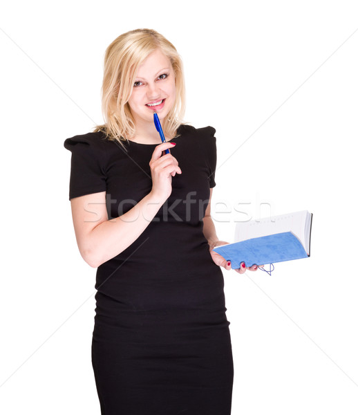 happy business woman with datebook isolated Stock photo © stepstock