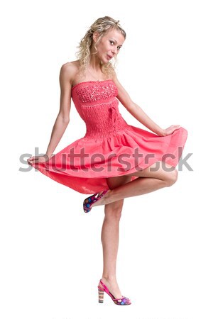 Sensueel vrouw mode jurk Stockfoto © stepstock