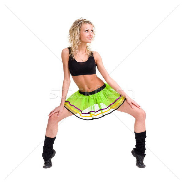 Fitness donna posa isolato bianco Foto d'archivio © stepstock