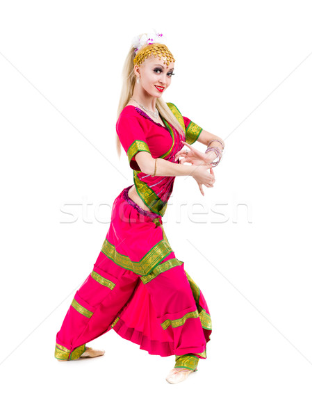 Portret indian vrouw dansen studio Stockfoto © stepstock