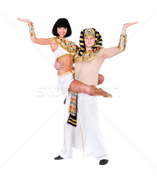 Akrobatik Tanz Paar Stunt tragen ägyptisch Stock foto © stepstock