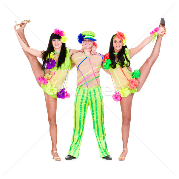 Akrobata karnevál táncosok izolált fehér nő Stock fotó © stepstock