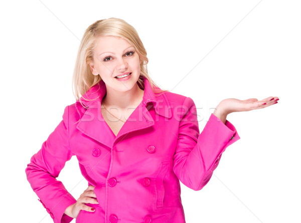 business woman with holding gesture Stock photo © stepstock