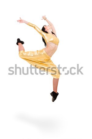 Giovani ballerino donna jumping isolato bianco Foto d'archivio © stepstock