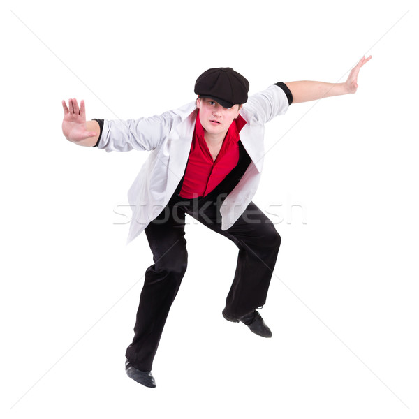 Jóvenes gangster hombre aislado blanco bailarín Foto stock © stepstock