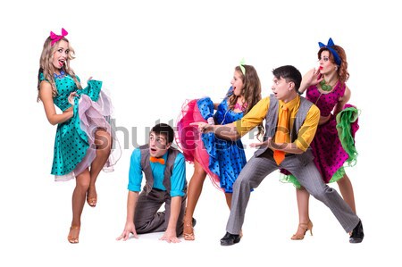 Dancers in carnival costumes posing Stock photo © stepstock
