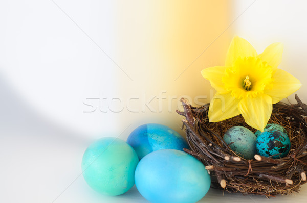 Blue and Yellow Easter Decoration  Stock photo © stickasa