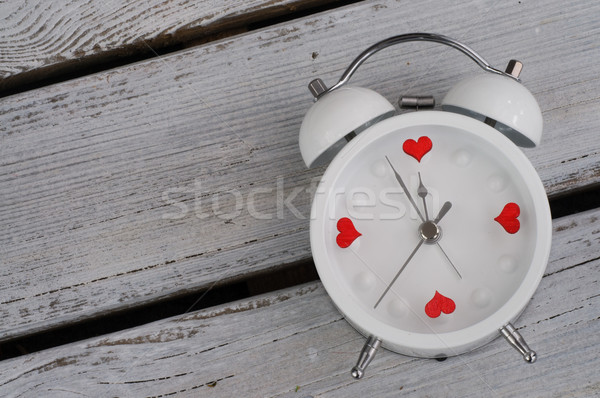 Wecker Herzen Liebe Uhr Hintergrund Zeit Stock foto © stickasa