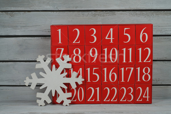 出現 カレンダー スノーフレーク 白 木製 雪 ストックフォト © stickasa