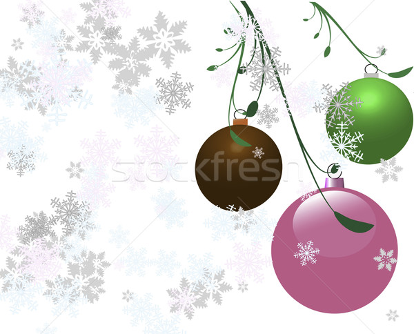 Drei Vektor Weihnachten weiß Hintergrund grünen Stock foto © stockfrank