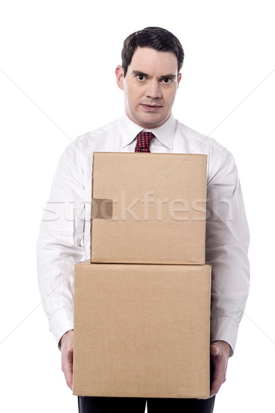 It's hard to carry this boxes Stock photo © stockyimages