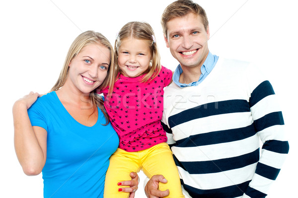 Семейный портрет белый полный семьи счастливым весело Сток-фото © stockyimages