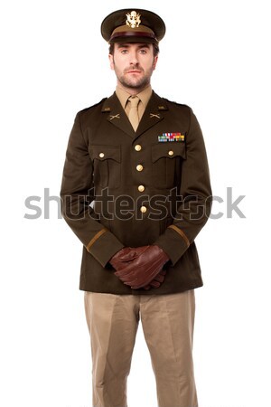 Confident young army man Stock photo © stockyimages