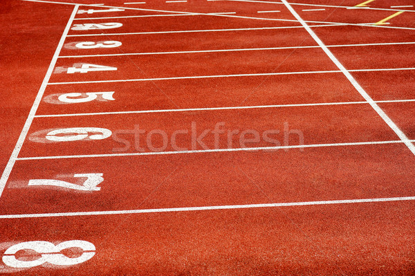 Eight runner tracks in a sport stadium Stock photo © stockyimages