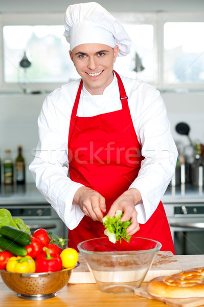 Chef preparing the dish Stock photo © stockyimages