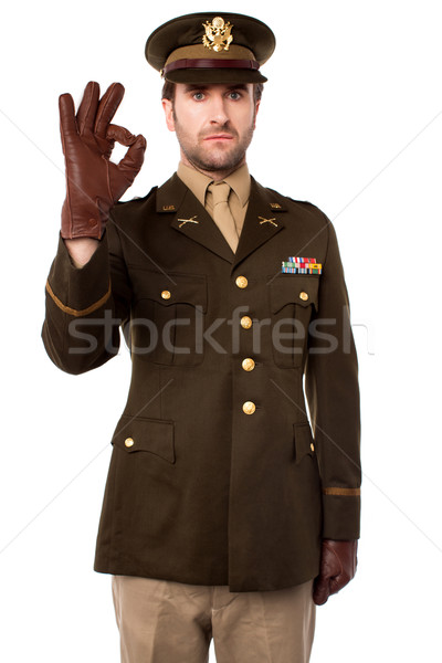 Captain gesturing okay sign. We are all safe. Stock photo © stockyimages