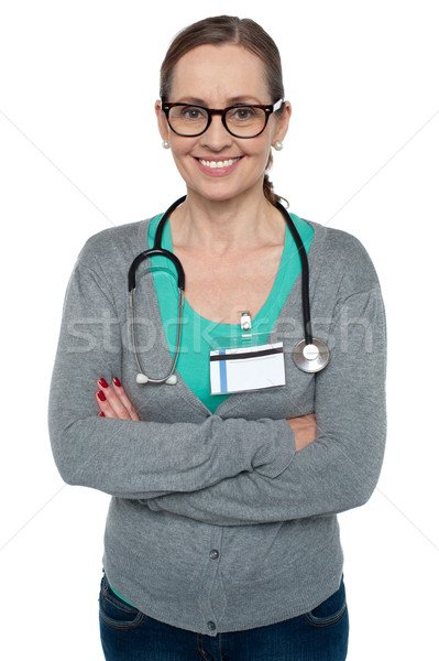 Perfil tiro casual feminino médico estetoscópio Foto stock © stockyimages