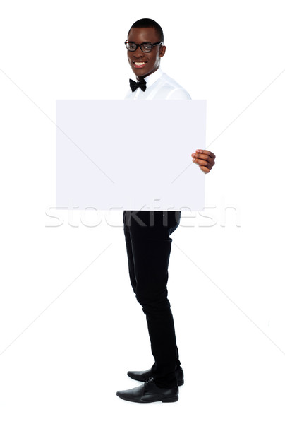 Male representative showing billboard banner ad Stock photo © stockyimages