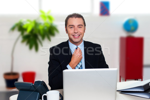 Its time to start my work day. Cheerful boss Stock photo © stockyimages