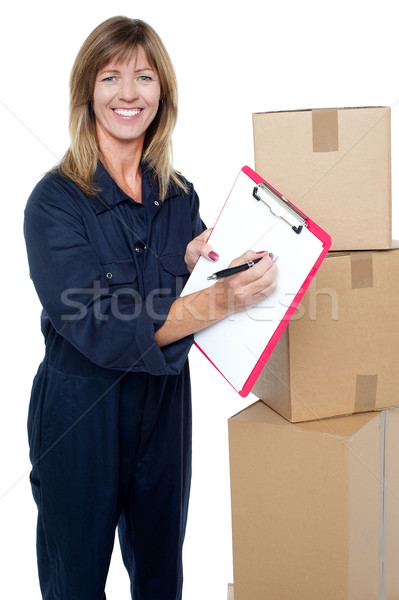 Sign here please and accept delivery of goods Stock photo © stockyimages