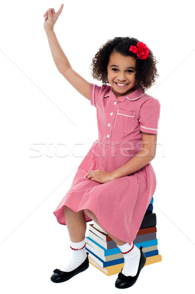 Odpowiedź pytanie cute Afryki dziecko ramię Zdjęcia stock © stockyimages