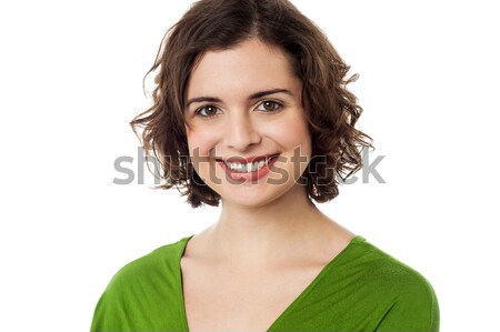 Joyous young caucasian lady in trendy casuals Stock photo © stockyimages