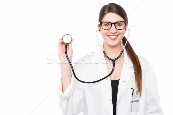 Pronto alegre jovem médico feliz Foto stock © stockyimages