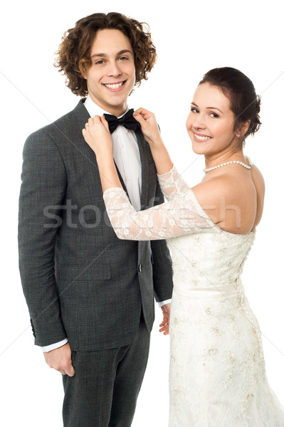 Mooie bruid jonge glimlachend meisje Stockfoto © stockyimages