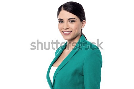 Stock photo: Pretty woman with folded arms