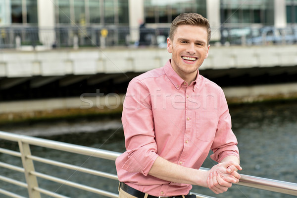 Young handsome man at outdoors Stock photo © stockyimages