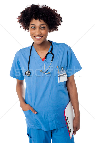 Jovem médico médico mulher estetoscópio Foto stock © stockyimages