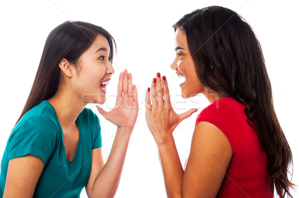 Two girls sharing their secrets Stock photo © stockyimages
