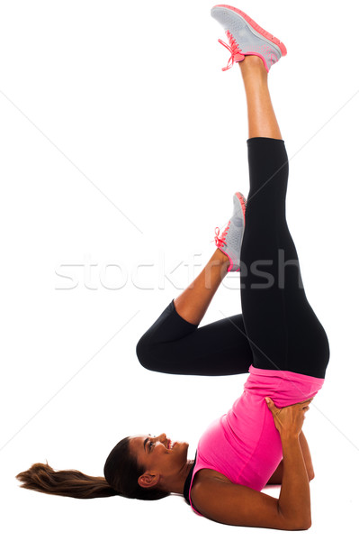 Jonge vrouwelijke oefening been jong meisje Stockfoto © stockyimages