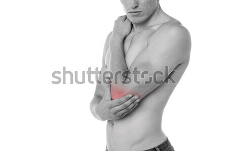 運動損傷 疼痛 肘 男子 聯合 手 商業照片 © stockyimages