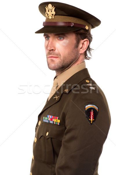 Handsome man dressed in world war II uniform Stock photo © stockyimages