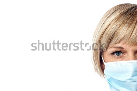 Stock foto: Dame · Krankenschwester · Gesicht · Maske · Bild · Chirurg