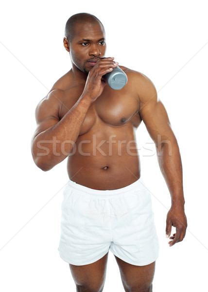 [[stock_photo]]: Musculaire · Homme · potable · santé · boire