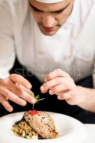 Yummy fish is ready to be served Stock photo © stockyimages